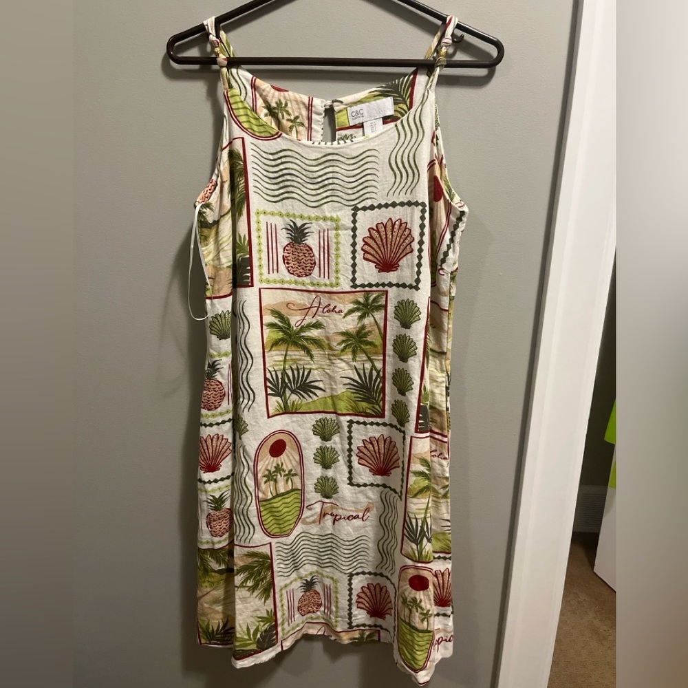 Linen Patterned Dress - Picture 3 of 7